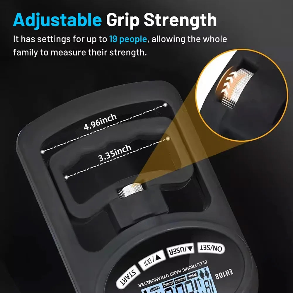 Digital Hand Dynamometer Hand Grip Strength Trainer USB Rechargeable Grip Strengthener Hand Exerciser Meter for Home School Use