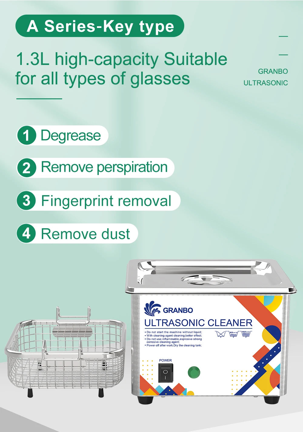 Ultrasonic cleaner: a high-efficiency ultrasonic cleaning device suitable for jewelry, eyewear, hardware, and printer nozzles