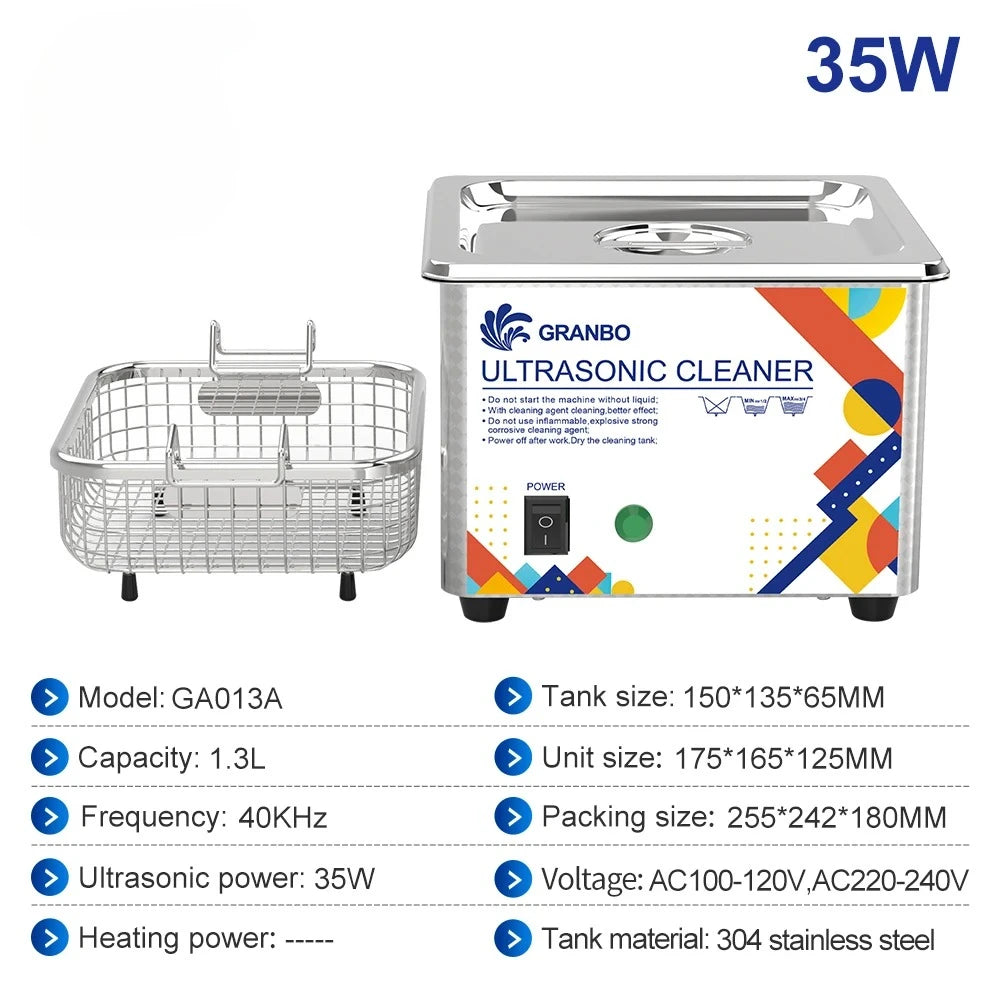 Ultrasonic cleaner: a high-efficiency ultrasonic cleaning device suitable for jewelry, eyewear, hardware, and printer nozzles