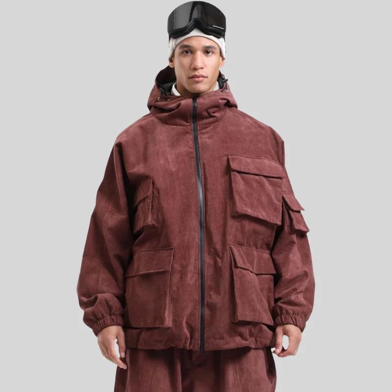 GSOU SNOW New Ski Jacket Loose Warm Windproof Snow Garment Waterproof Wear Resistant Skiing Clothing Winter Outdoor Sports Tops