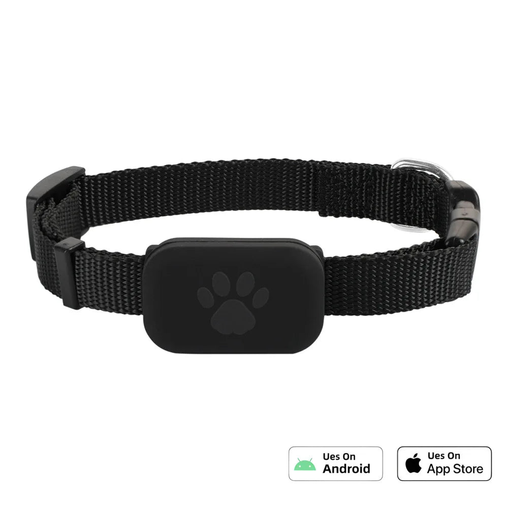 Pet Tracker GPS Waterproof Dog Cat Finder with Real-Time Tracking Anti-Lost Alarm Smart APP Notification Locator Collar for Pets