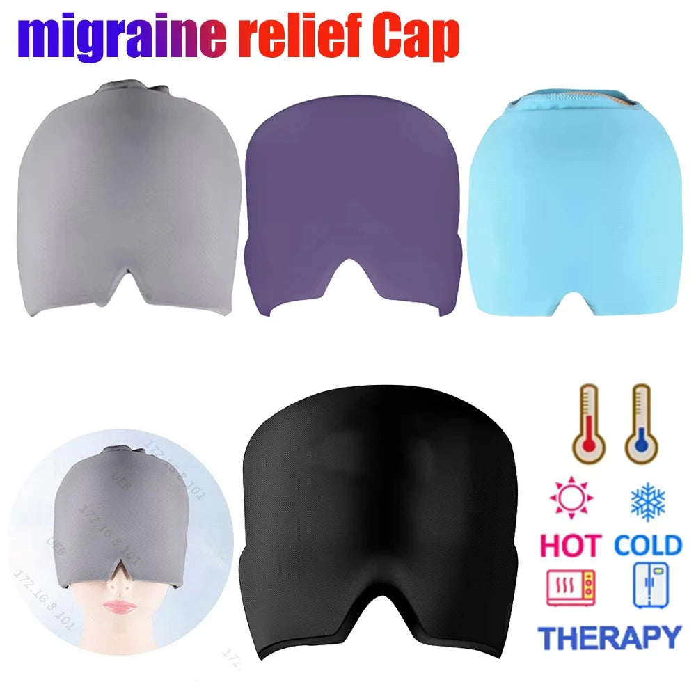 Relief Headgear Migraine Relief Cap Gel Ice Cap Cold Compress Therapy Cap Ice Head Wrap Pack Eye Mask for Pressure Relieve Pain