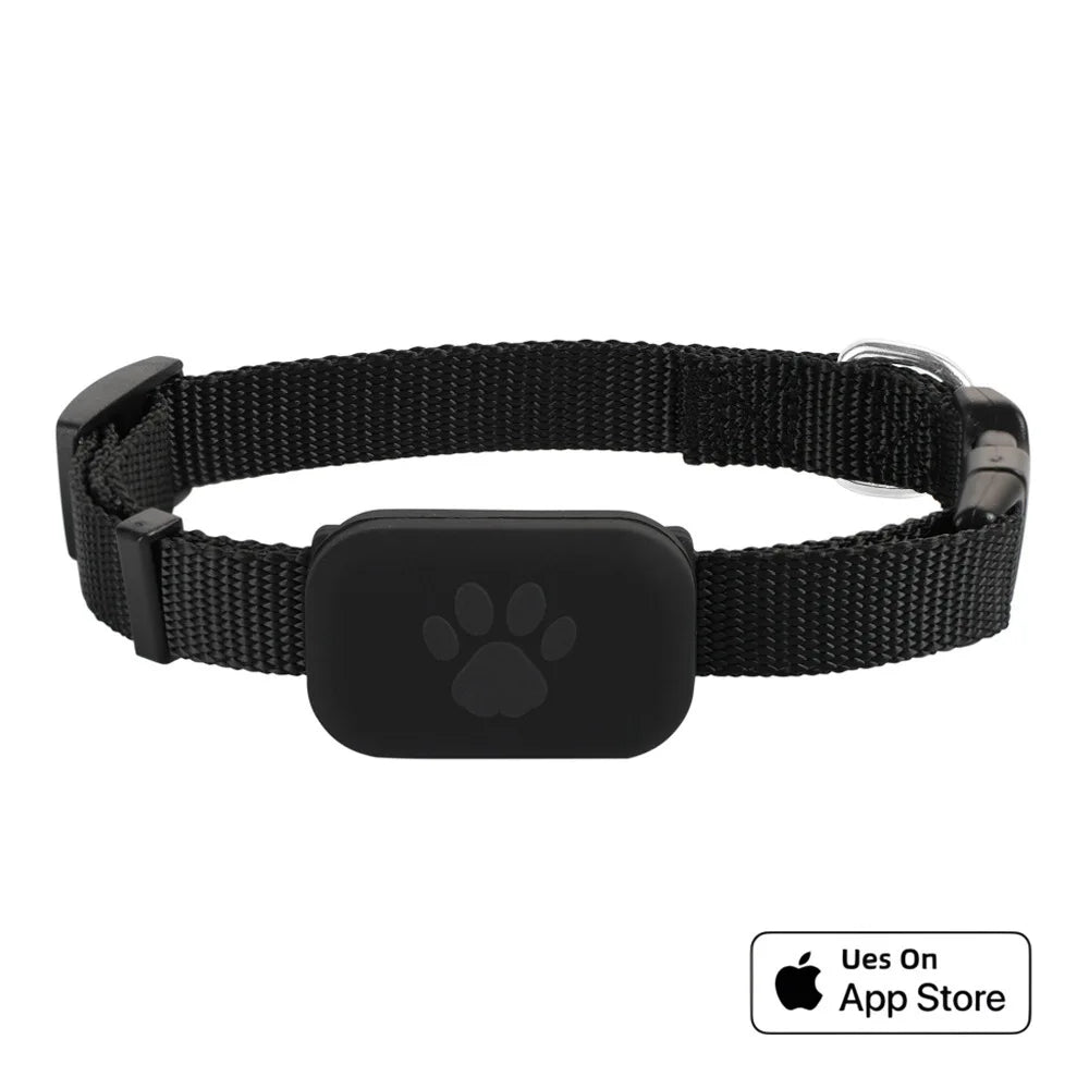 Pet Tracker GPS Waterproof Dog Cat Finder with Real-Time Tracking Anti-Lost Alarm Smart APP Notification Locator Collar for Pets