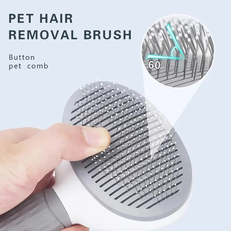 Pet Grooming Brush for Dogs Cats Self Cleaning Dematting Comb Removes Loose Hair Dog Cat Brush Pets Accessories