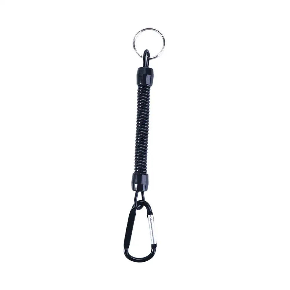 Hiking Accessories Climbing Anti-lost Tools Keyring Tackle Retractable Lanyards Fishing String Spring Rope Carabiner