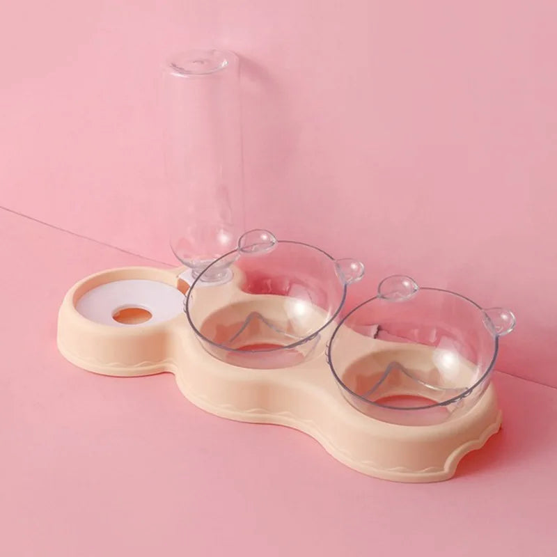 Pet Bowl Cat Bowl Dog Bowl Automatic Drinking Bowl Cat Food Bowl Anti Slip Double Bowl Easy To Clean Pet Supplies Cat Supplies