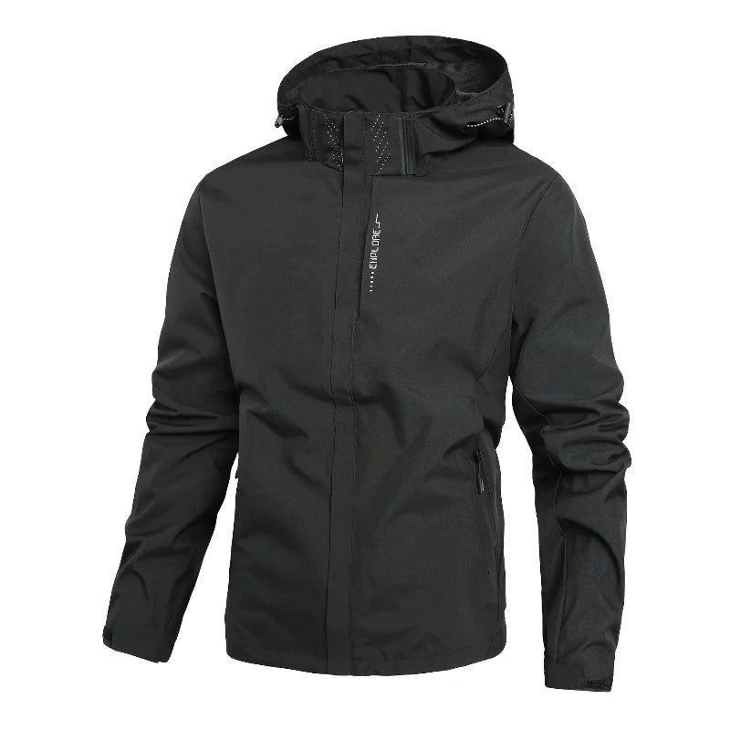 New Men's Lightweight Waterproof Rain Jacket Hooded Shell Outdoor Windbreaker for Hiking & Travel Breathable & Packable Coat Men