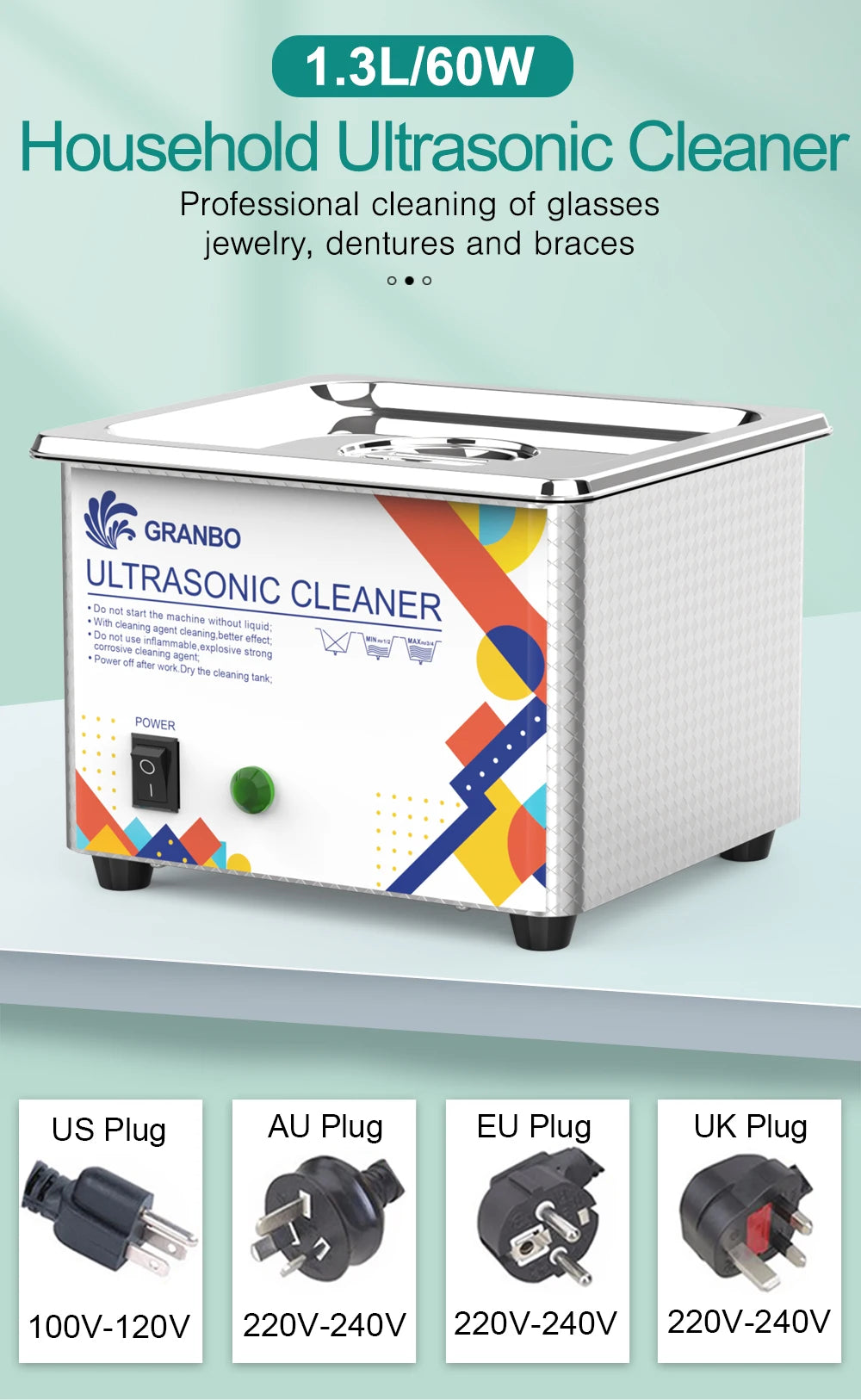 Ultrasonic cleaner: a high-efficiency ultrasonic cleaning device suitable for jewelry, eyewear, hardware, and printer nozzles