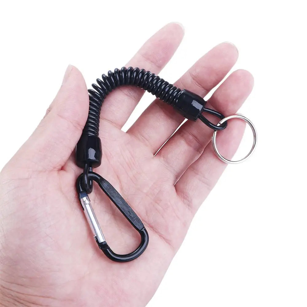 Hiking Accessories Climbing Anti-lost Tools Keyring Tackle Retractable Lanyards Fishing String Spring Rope Carabiner