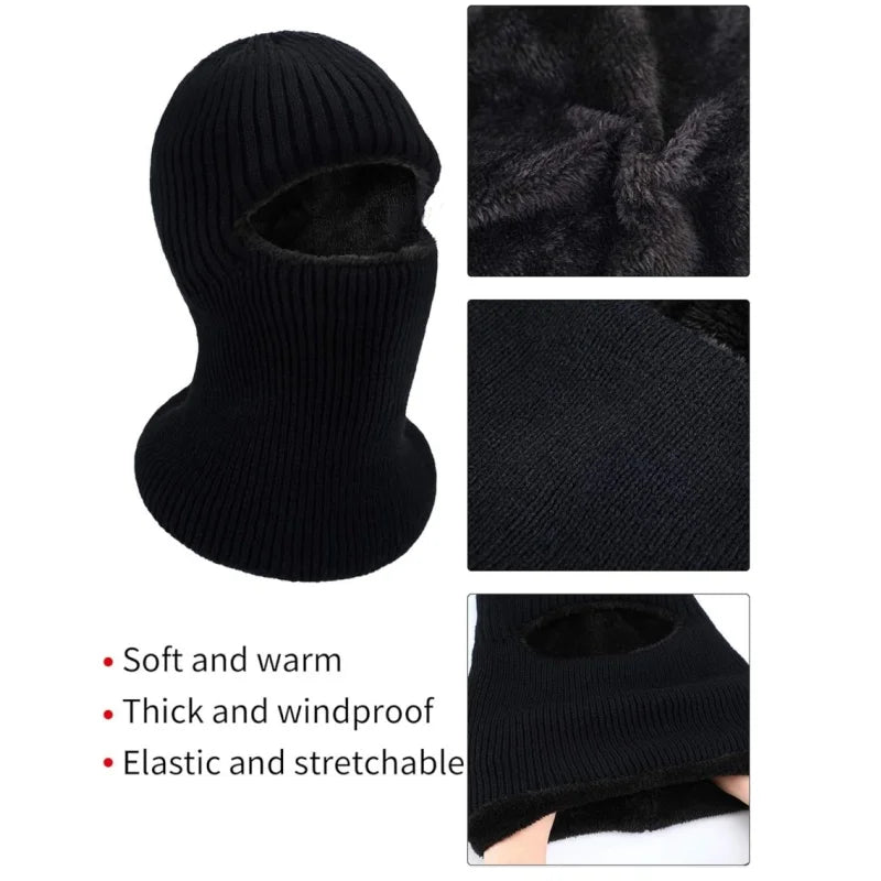 Ski Mask for Men Knitted Full Winter Face Mask 1 Hole Balaclava Ski Hat for Cold Weather Men Women
