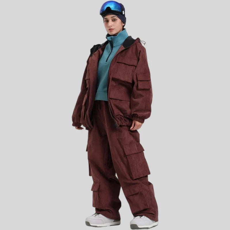 GSOU SNOW New Ski Jacket Loose Warm Windproof Snow Garment Waterproof Wear Resistant Skiing Clothing Winter Outdoor Sports Tops