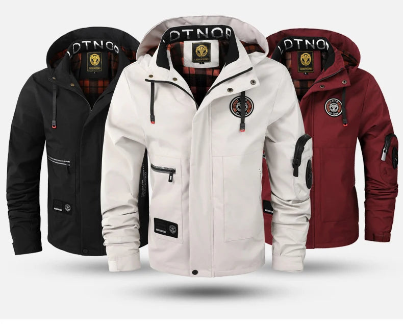 Men Lightweight Jackets Multi-Pockets Mesh Lined Outdoor Men Tactical Windproof Waterproof Jacket Mens Hooded Bomber Coats