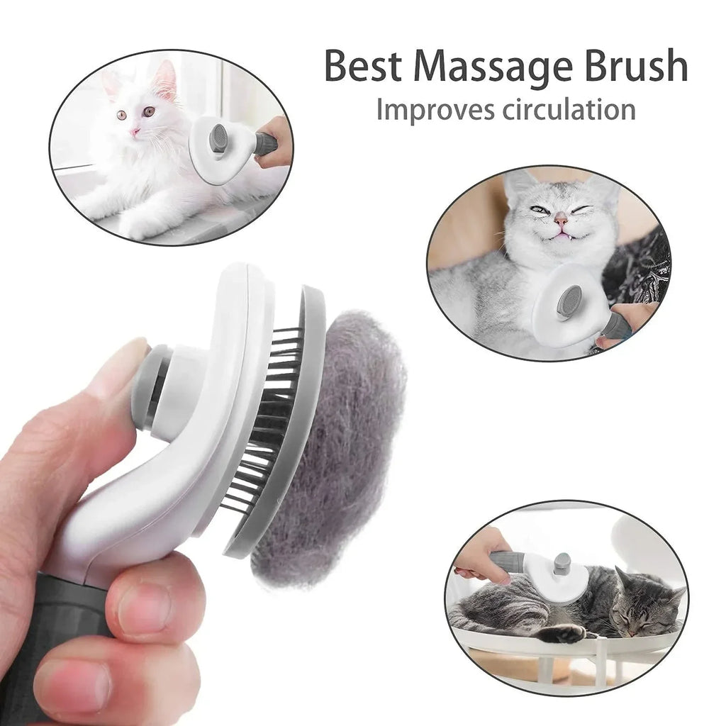 Pet Grooming Brush for Dogs Cats Self Cleaning Dematting Comb Removes Loose Hair Dog Cat Brush Pets Accessories