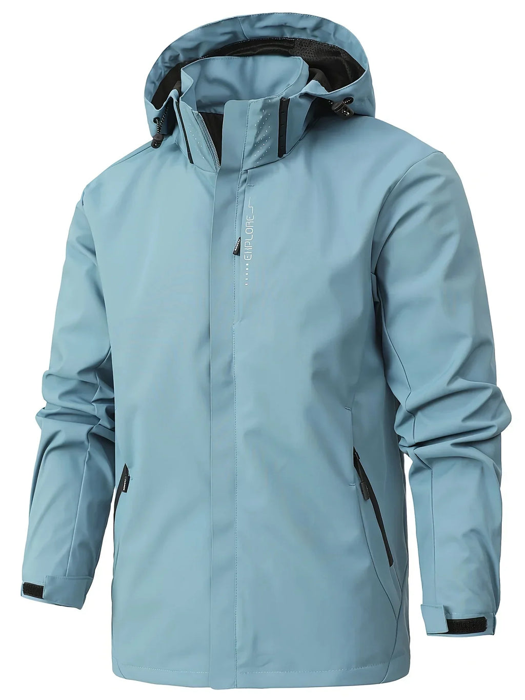 New Men's Lightweight Waterproof Rain Jacket Hooded Shell Outdoor Windbreaker for Hiking & Travel Breathable & Packable Coat Men