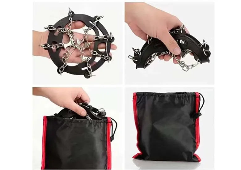 Outdoor Winter Hiking Climbing Snow Spikes Crampons Cleats Chain Claws Grips Boots Cover Ice Gripper Spike for Shoes Anti Slip