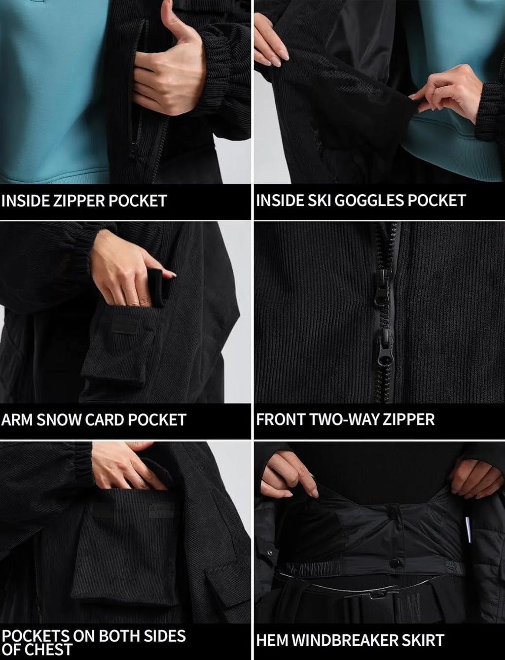 GSOU SNOW New Ski Jacket Loose Warm Windproof Snow Garment Waterproof Wear Resistant Skiing Clothing Winter Outdoor Sports Tops
