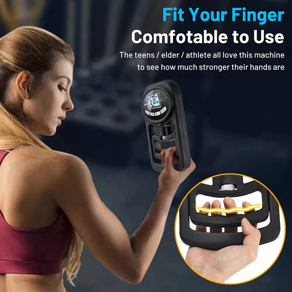 Digital Hand Dynamometer Hand Grip Strength Trainer USB Rechargeable Grip Strengthener Hand Exerciser Meter for Home School Use