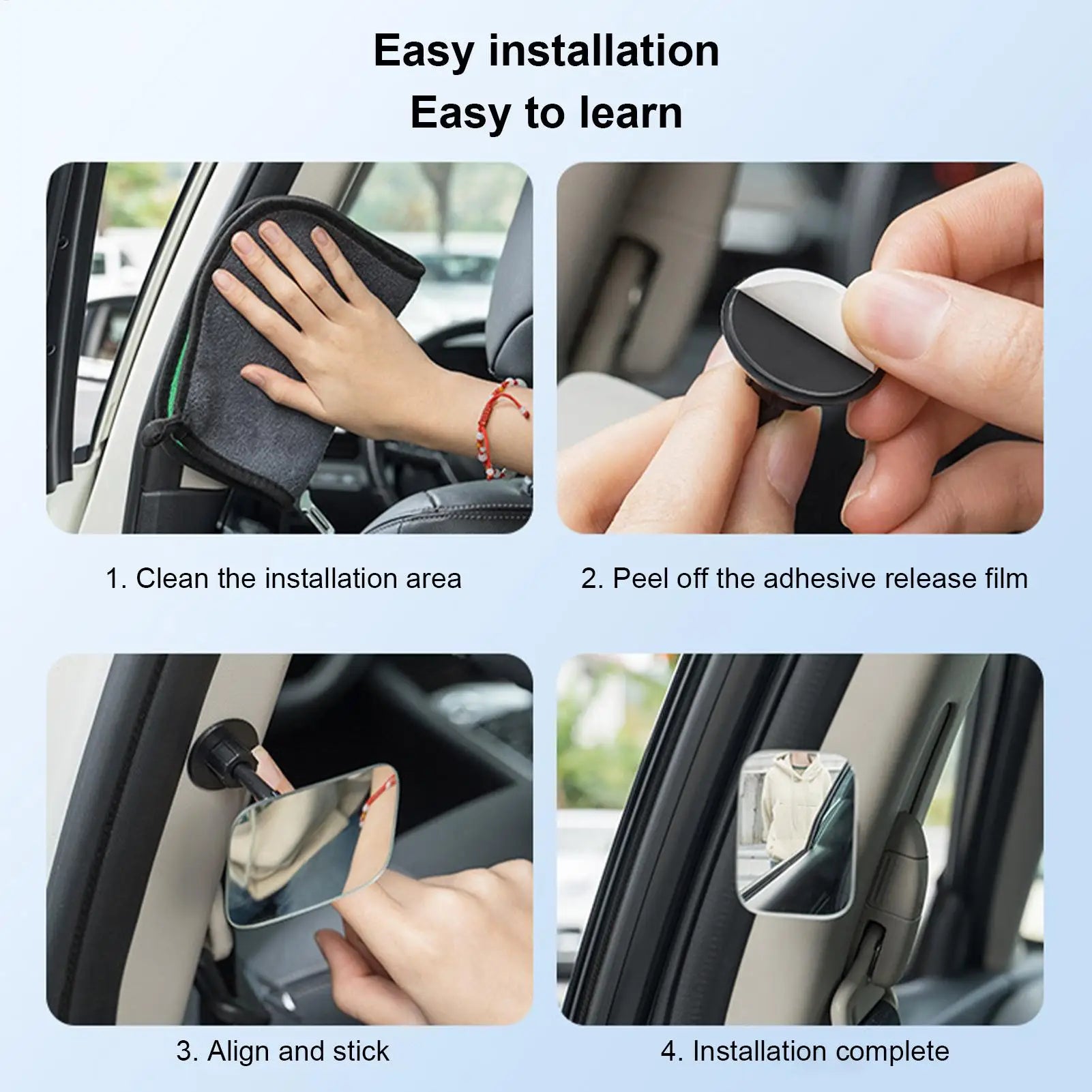 Blind Spot Mirrors Wide Angle Hydrophobic Assistance Wide Angle Side Rear Mirrors for Truck Auto Automotive Vehicle SUV Parking