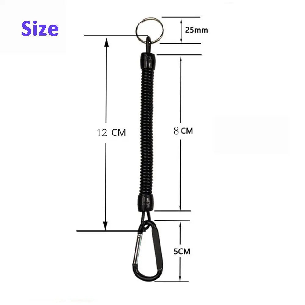 Hiking Accessories Climbing Anti-lost Tools Keyring Tackle Retractable Lanyards Fishing String Spring Rope Carabiner