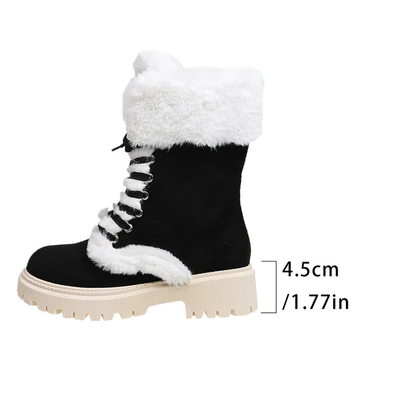 Snow boots: New winter collection chunky-heeled ankle boots – warm, slip-resistant outdoor cotton footwear