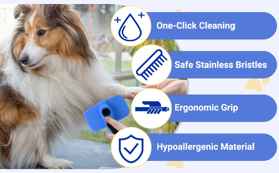 Pet Brush for Dogs Cats Dog Comb Pet Hair Removal Brush Cat Grooming Comb Dog Hair Remover Dog Accessories Dog Massage Combs