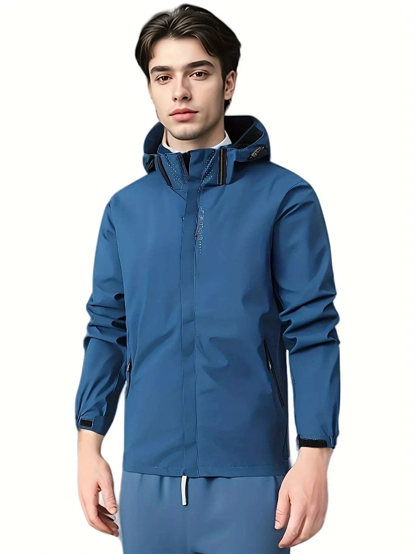 New Men's Lightweight Waterproof Rain Jacket Hooded Shell Outdoor Windbreaker for Hiking & Travel Breathable & Packable Coat Men