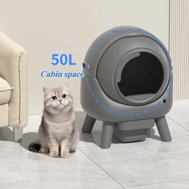Self-cleaning Cat Litter Box Large Spaces Roller Intelligent Automatic Cat Toilet Sandbox Household Waste and Cleaning