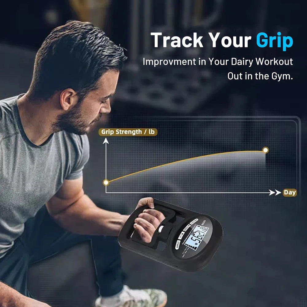 Digital Hand Dynamometer Hand Grip Strength Trainer USB Rechargeable Grip Strengthener Hand Exerciser Meter for Home School Use