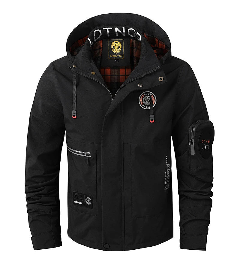 Men Lightweight Jackets Multi-Pockets Mesh Lined Outdoor Men Tactical Windproof Waterproof Jacket Mens Hooded Bomber Coats