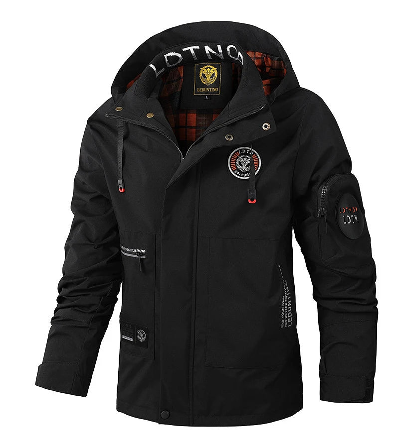 Men Lightweight Jackets Multi-Pockets Mesh Lined Outdoor Men Tactical Windproof Waterproof Jacket Mens Hooded Bomber Coats