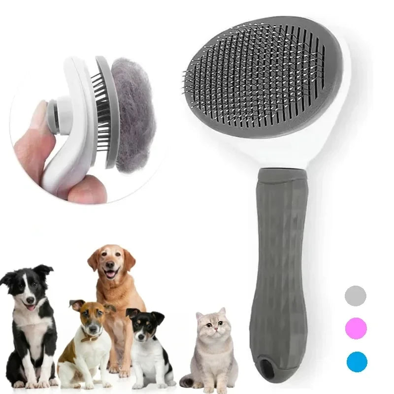 Pet Grooming Brush for Dogs Cats Self Cleaning Dematting Comb Removes Loose Hair Dog Cat Brush Pets Accessories