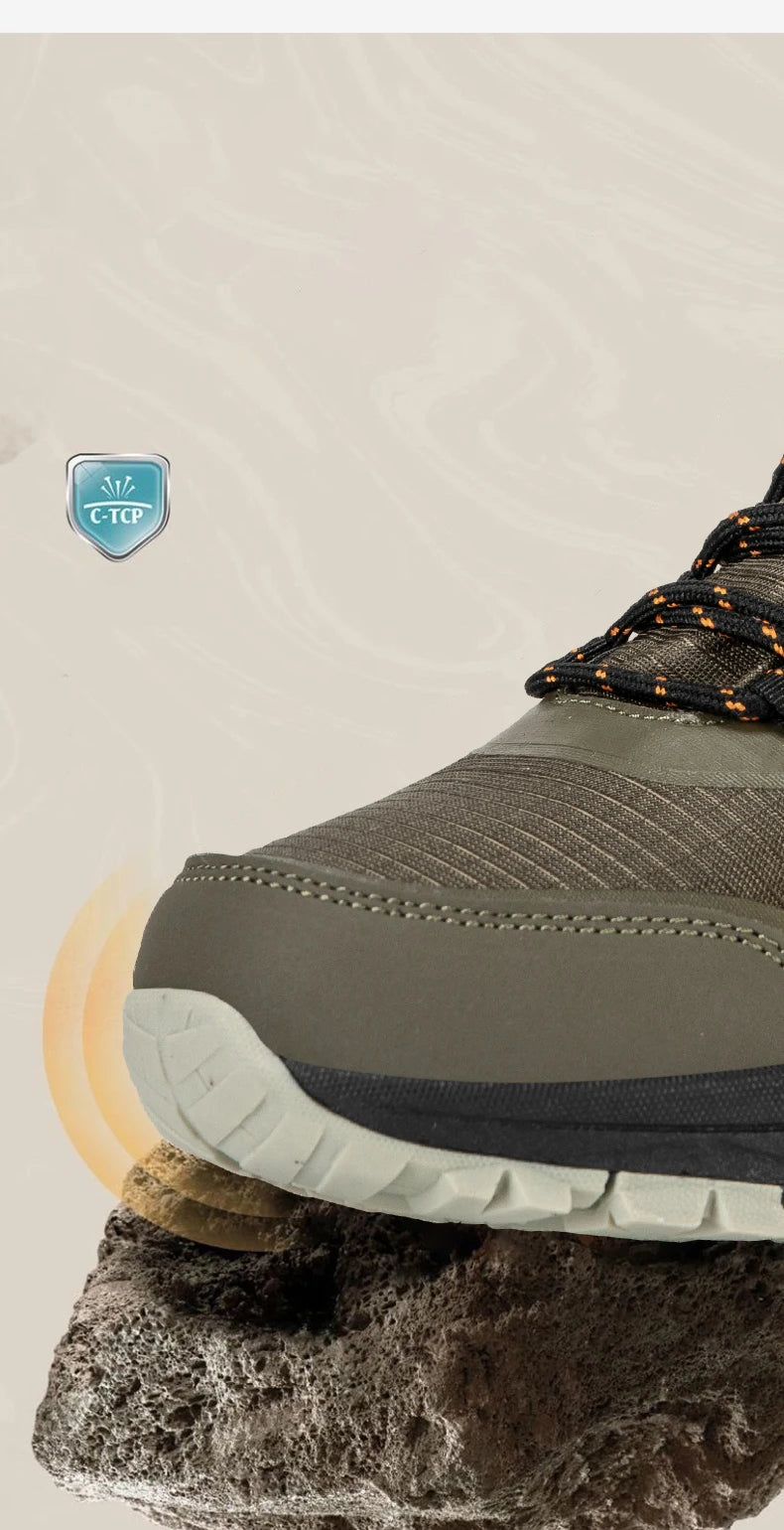 Hiking Shoes Men Outdoor Anti-slip Lace-up High-top Women Shoes Flat Breathable Shock-absorbing Casual Sports Shoes Men