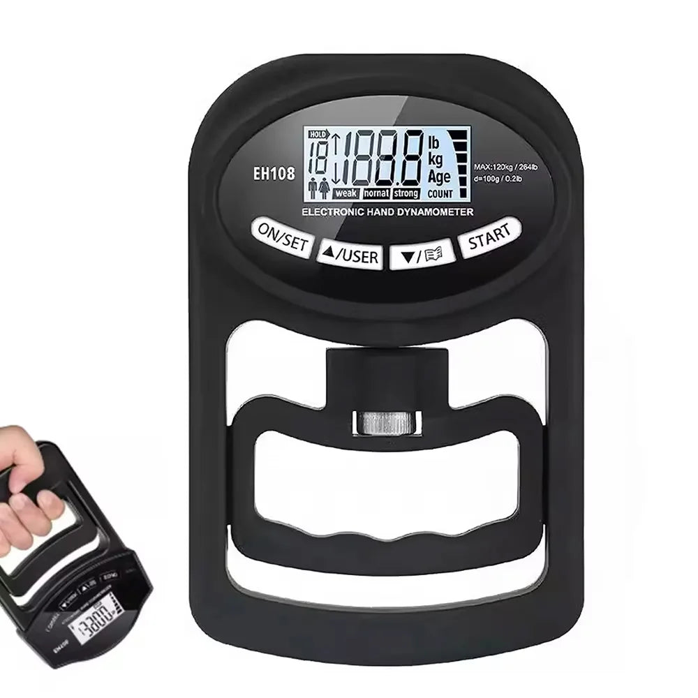 Digital Hand Dynamometer Hand Grip Strength Trainer USB Rechargeable Grip Strengthener Hand Exerciser Meter for Home School Use