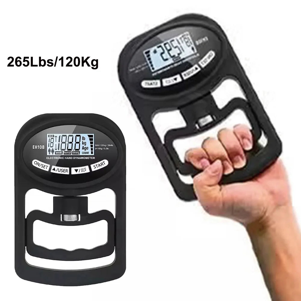 Digital Hand Dynamometer Hand Grip Strength Trainer USB Rechargeable Grip Strengthener Hand Exerciser Meter for Home School Use
