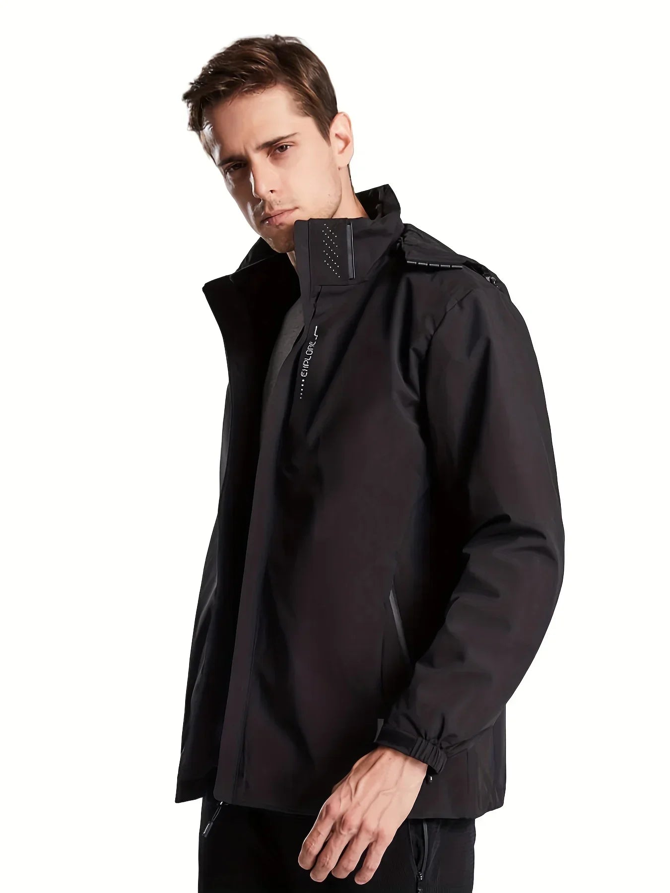 New Men's Lightweight Waterproof Rain Jacket Hooded Shell Outdoor Windbreaker for Hiking & Travel Breathable & Packable Coat Men