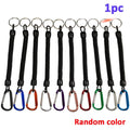 Hiking Accessories Climbing Anti-lost Tools Keyring Tackle Retractable Lanyards Fishing String Spring Rope Carabiner