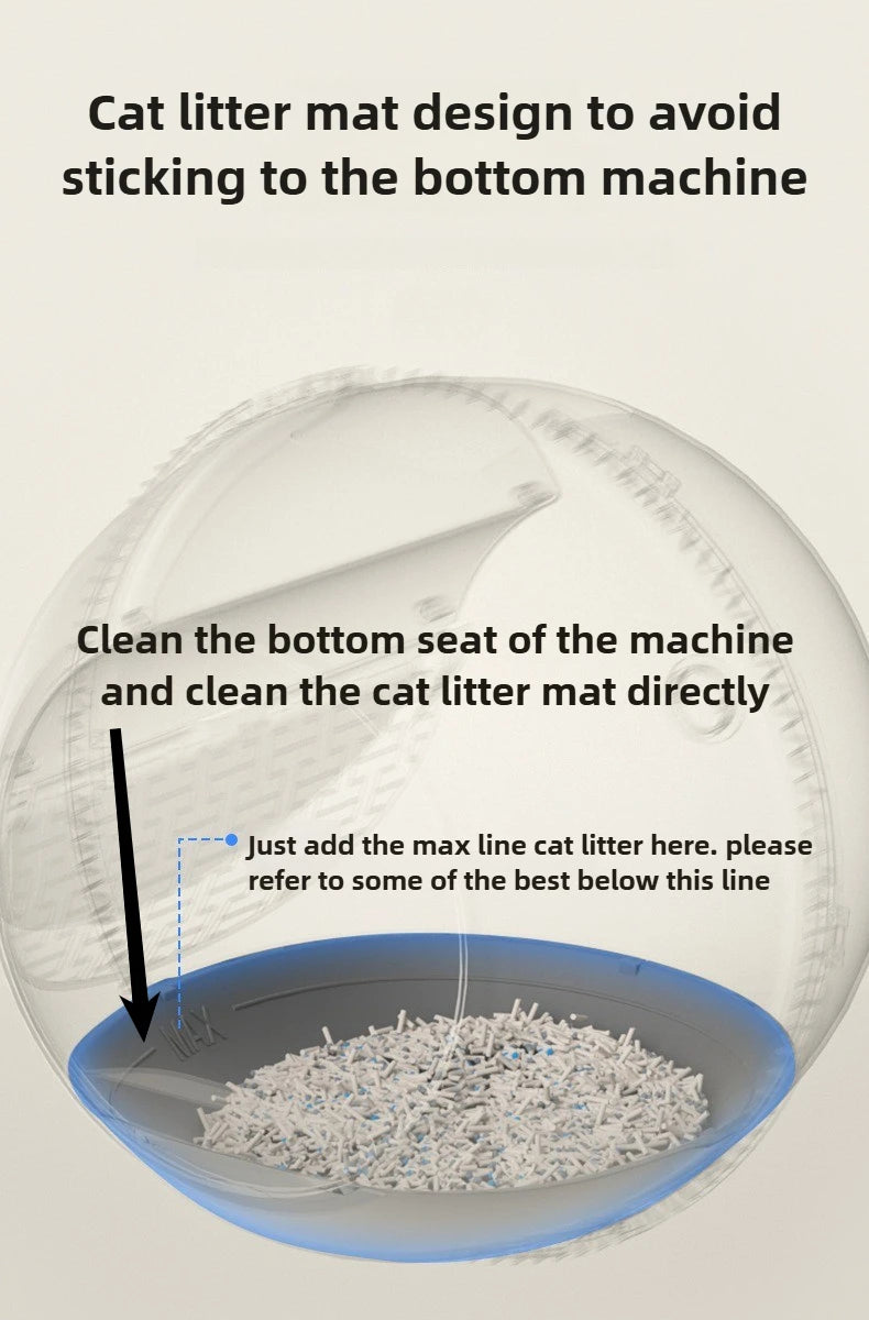 Self-cleaning Cat Litter Box Large Spaces Roller Intelligent Automatic Cat Toilet Sandbox Household Waste and Cleaning