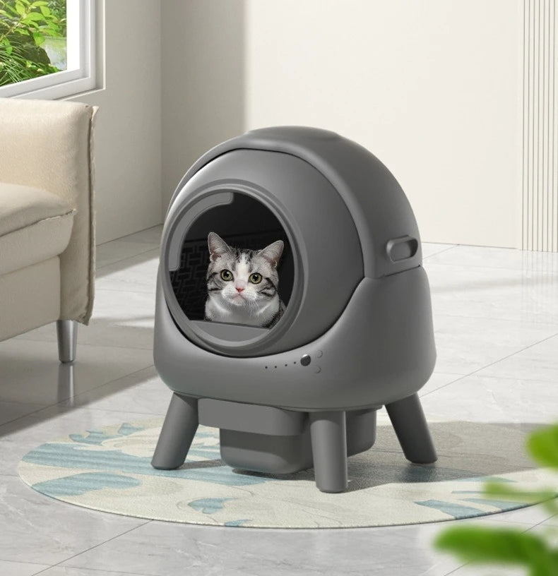 Self-cleaning Cat Litter Box Large Spaces Roller Intelligent Automatic Cat Toilet Sandbox Household Waste and Cleaning