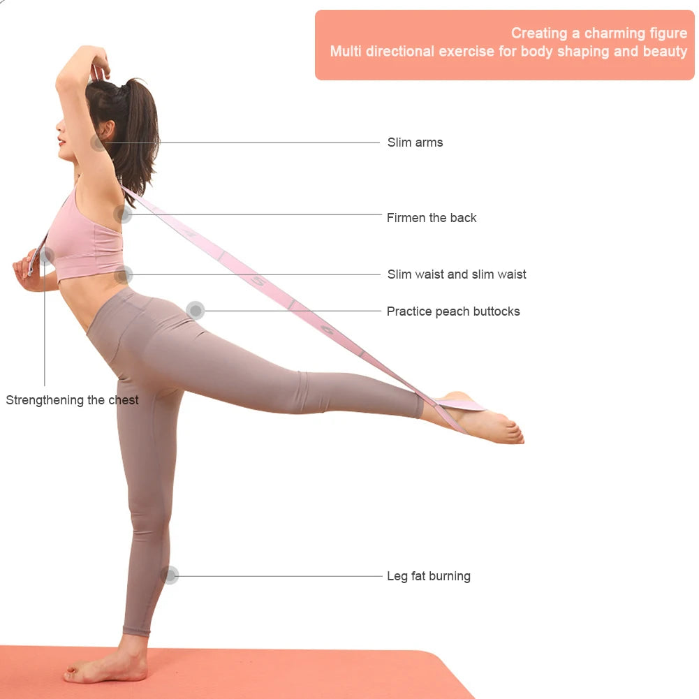 Fitness Exercise Pull Strap with 8 Numbers Stretch Resistance Band Exercise Elastic Band for Stretching and Physical Therapy