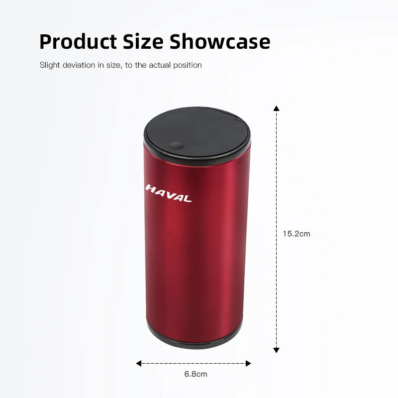 Car Trash Bin Alloy Garbage Can Car Organizer Storage Accessories For Haval H4 H5 H7 H6 Jolion H9 H1 M6 H8 F5 H2 F7X F7 Dargo H3