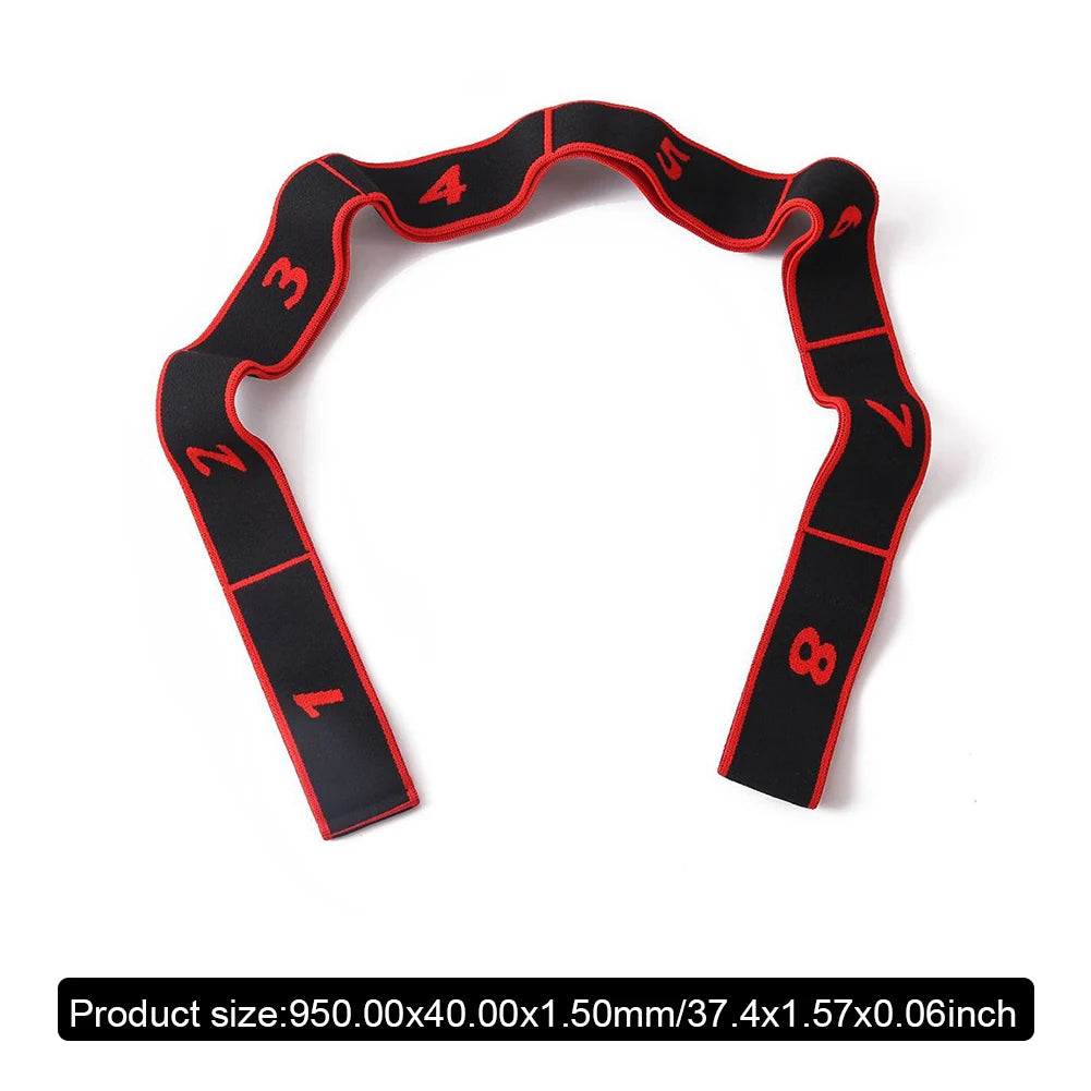 Fitness Exercise Pull Strap with 8 Numbers Stretch Resistance Band Exercise Elastic Band for Stretching and Physical Therapy