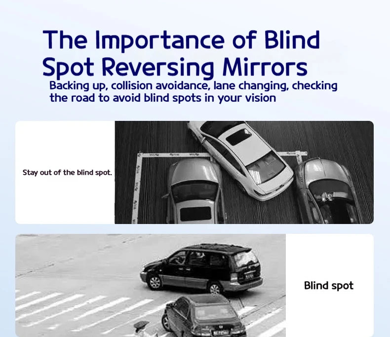 360 Degree HD Blind Spot Mirror For Car Reverse Frameless Ultrathin Wide Angle Round Convex Rear View Mirror Car Accessorie