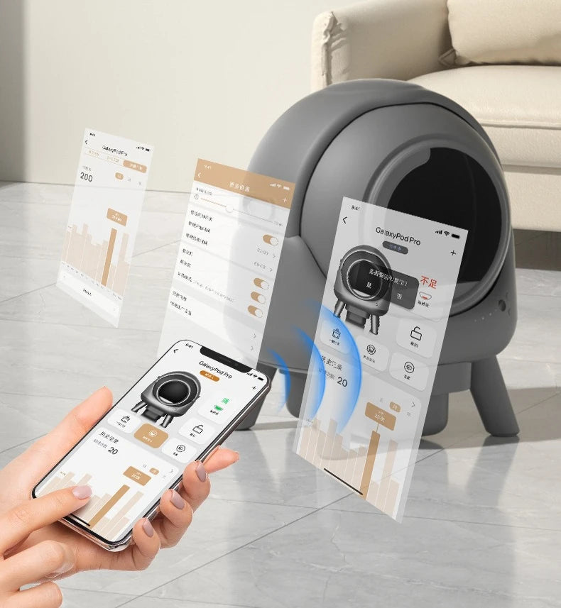 Self-cleaning Cat Litter Box Large Spaces Roller Intelligent Automatic Cat Toilet Sandbox Household Waste and Cleaning